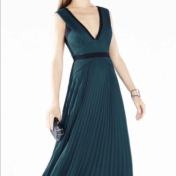 BCBG Maxazria green/teal gown, dress - Picture 3 of 5